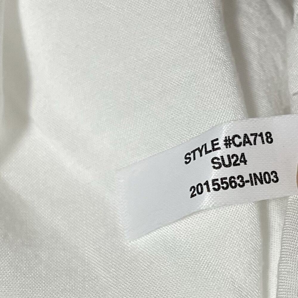 J Crew Square Neck Linen Smocked Midi Dress Size 24 Pure White Coastal Lagom EUC - Picture 10 of 10